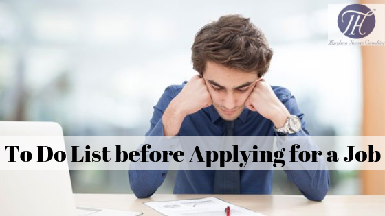 To Do List before Applying for a Job